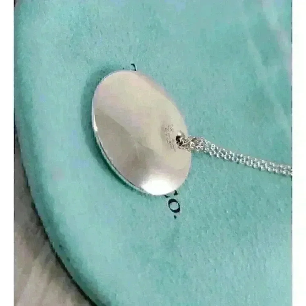 Tiffany & Co Sterling Silver Elsa Peretti Round Pendant Necklace 24mm - Picture 6 of 11